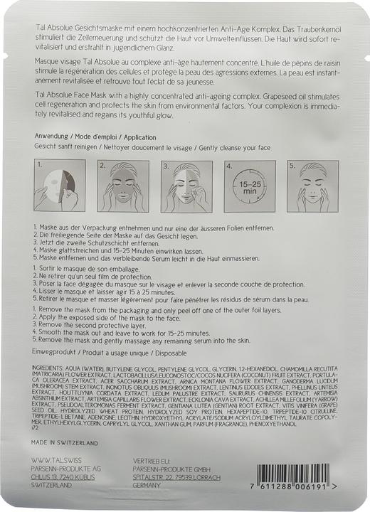 Actual product image Tal Absolue Bio Cellulose Mask (30 ml)