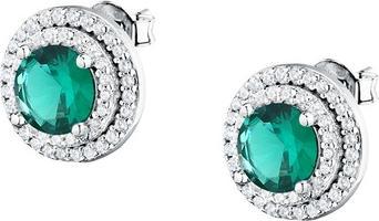 Morellato Dazzling Silver Earrings With Green Zircon Tesori Saiw275