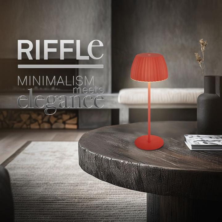 Image du produit Briloner Brilo unplugged RIFFLE Akku Tischleuchte mit Lichtkante - Orange (200 lm)