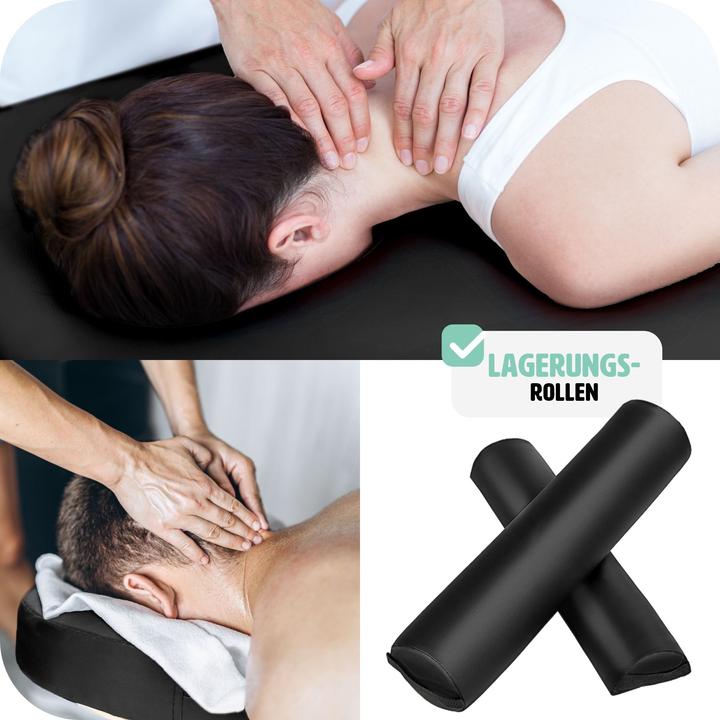 Produktbild tectake 2 Zonen Massageliege-Set Freddi mit 5cm Polsterung, Rollen und Holzgestell
