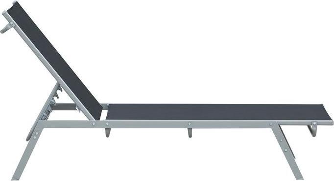 Produktbild Swisshandel24 Garten-Sonnenliege, Relaxliege, 5-stufige Rückenlehne, Metall, Schwarz 170 x 58 x 97 cm (170 cm)