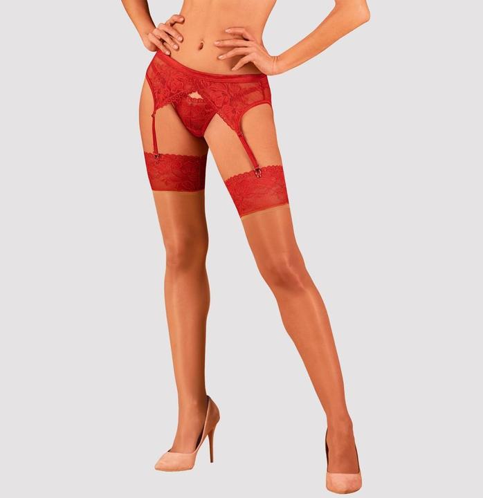 Productafbeelding Obsessive Lacelove Strümpfe Rot M/L (M, L)