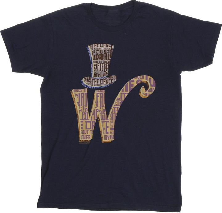Willy Wonka & the Chocolate Factory W Logo Hat TShirt (M)
