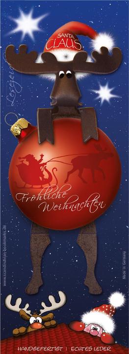 Actual product image Scandinavian Bookmarks Bookmark moose, X-mas sleigh