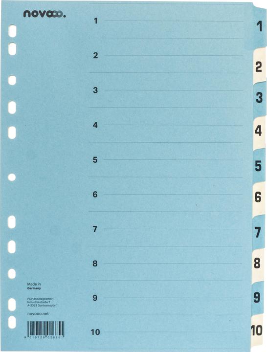 Produktbild Novooo Kartonregister blau/beige A4