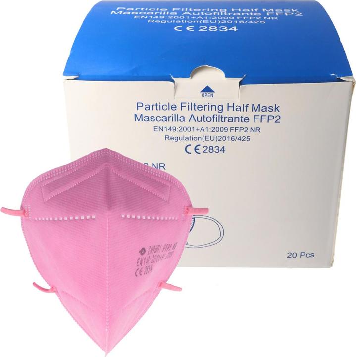 Produktbild AccuCell 20 Stück FFP2 Maske Pink 5-Lagig, zertifiziert nach DIN (FFP2, 20 x)