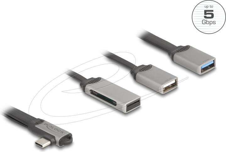 Image du produit Delock 2 Port USB Hub inklusive SD und Micro SD Card Reader (USB-C, 4 Ports)