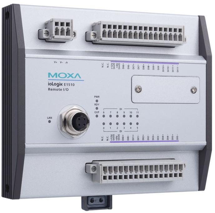 Produktbild Moxa ioLOGIK Ethernet I/O Server 2 E1510-M12-T 12xDI MODBUS/TCP