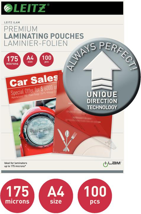 Image du produit Leitz Film de plastification (A4, 100 pièce(s), 175 µm)