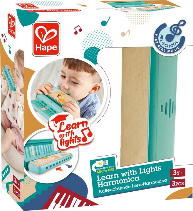 Actual product image Hape Bright learning harmonica (English, German)
