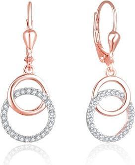 Beneto Stylish bronze earrings with zircons AGUC2707-RHR (L)