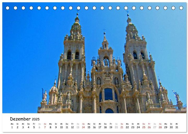 Actual product image Jakobsweg - Camino Ingles (Tischkalender 2025 DIN A5 quer), Monatskalender (A5, German)