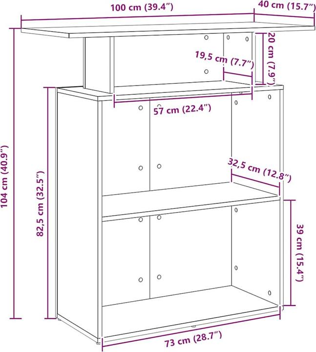 Produktbild VidaXL Empfangstheke Weiss 100x40x104 cm Holzwerkstoff Empfangstresen