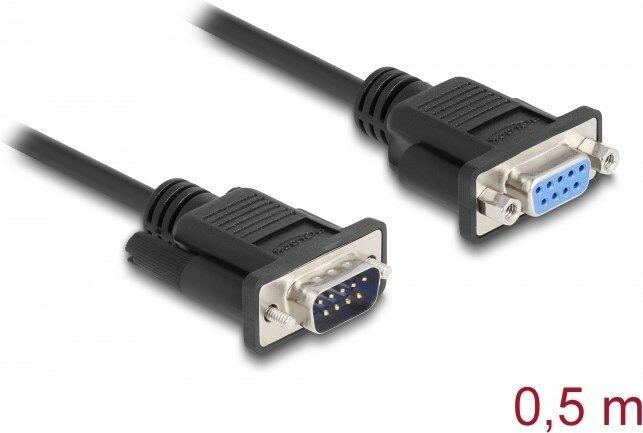 Immagine prodotto Delock Cavo seriale RS-232 D-Sub 9 maschio a femmina null modem con alloggiamento per connettore stretto (0.50 m, VGA)
