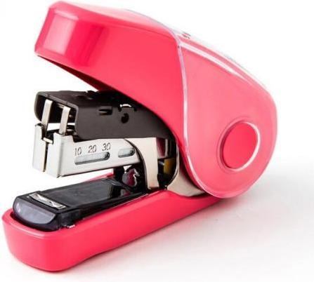 Max Heftapparat HD-10FL3K/P pink, Flachhefter Clinch (25 Blätter)