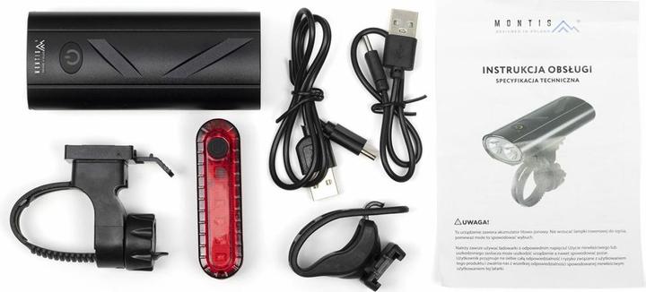 Image du produit Montiss Zestaw akumulatorowych lampek rowerowych LED MT107 (270 lm)
