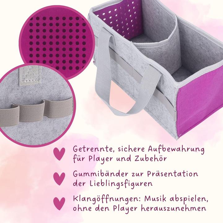 Produktbild Hermex Aufbewahrungstasche für Hörspielbox und Figuren Organizer-Tasche für Hörspiel Pink