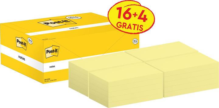 Produktbild Post-it Haftnotzien 16 + 4 (76 x 127 mm)