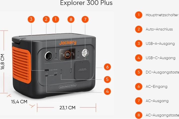 Produktbild Jackery Explorer 300EU Plus (288 Wh, 3.75 kg)