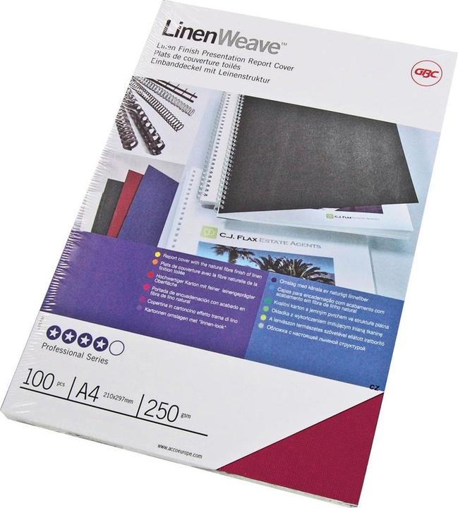GBC LinenWeave - Karton A4 100 Stk. - rot