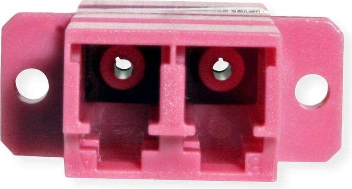 Produktbild EFB Elektronik GmbH Kunststoff Kupplung LC Duplex MM erika-violett, Keramikhülse, LC Duplex Kupplungen im farbigen (S/UTP, CAT8.1, 0.12 m)