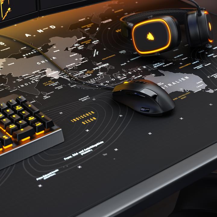 Produktbild Titanwolf Gaming Mauspad, 1600 x 600mm XXXL Speed Gaming Mausmatte, Mousepad Extragrosse Fläche, Weltkarte (XXL)
