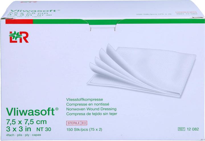 Actual product image Lohmann & Rauscher Vliesstoffkompressen 7.5x7.5cm 4-lagig steril