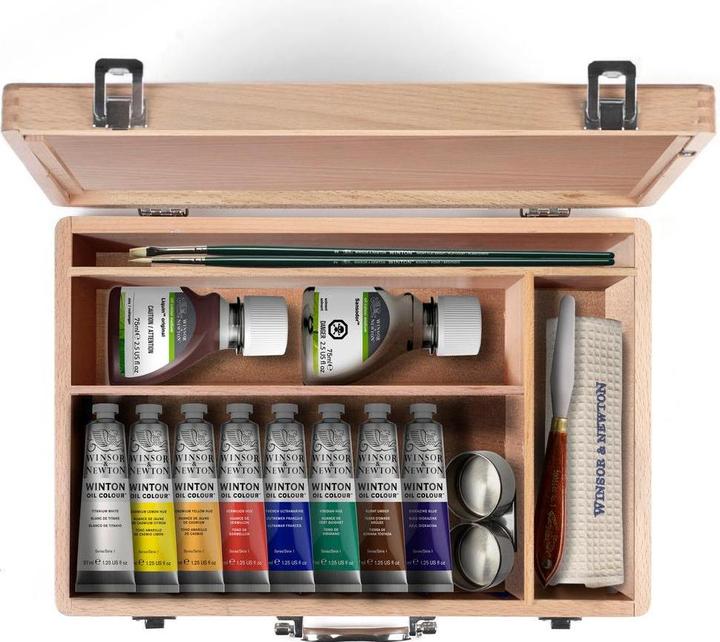 Actual product image Winsor & Newton Oil colour Oil Winton wooden box 8 x 37 ml (Multicoloured)