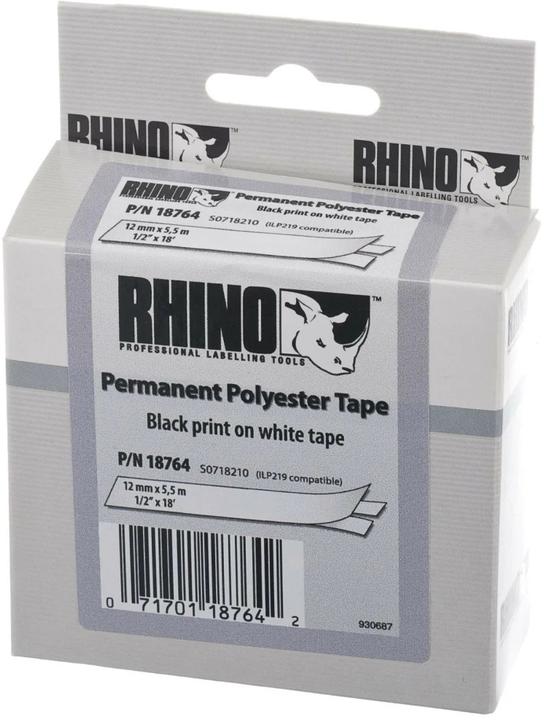 Actual product image Dymo RhinoPRO Polyester Labels (0.90 cm, White)