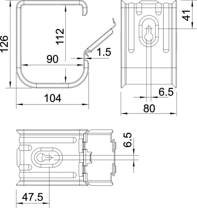 Produktbild OBO Bettermann Vertr Grip Sammelhalter 70x NYM3x1.5 2031 M 70 FS (Metallkabelbinder, 70 mm, 1 Stk.)