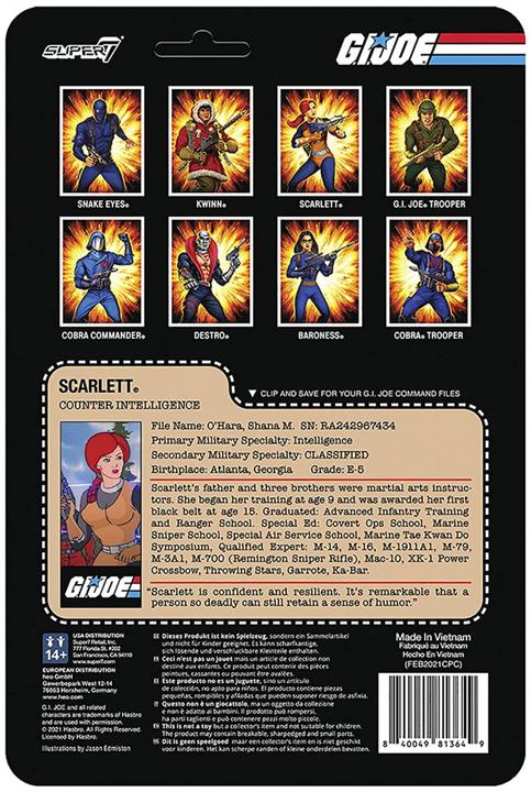 Actual product image Super7 G.I. Joe figurine ReAction Scarlett 10 cm