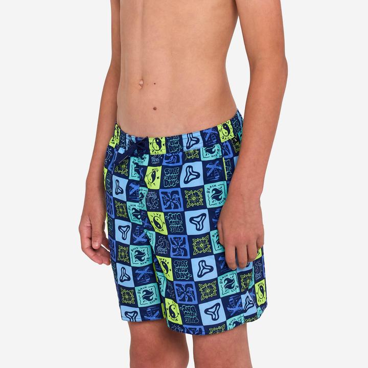 Olaian Boardshorts Surfen Jungen mit Taschen 100 Surfallday mehrfarbig