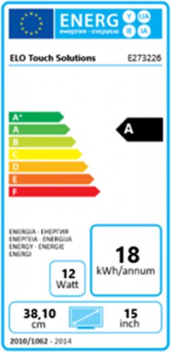 Energy Label ēlo ELO ET1517L 15" LCD AccuTouc Touchscreen (1024 x 768 pixels, 15")
