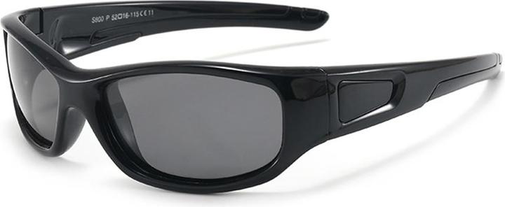 Immagine prodotto Techsuit - Occhiali da sole polarizzati (800-C11) - Tipo sportivo, flessibile, per bambini - Nero brillante