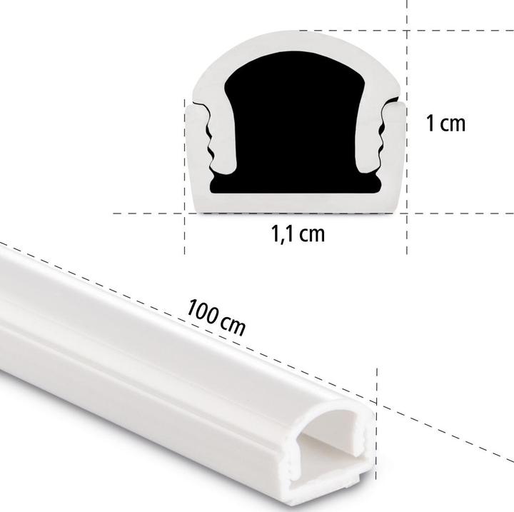 Produktbild Hama PVC-Kabelkanal, halbrund (Kabelkanal, 100 cm)