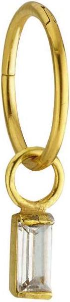Bijouteria Ohrpiercing (PVD Beschichtung (goldfarbig), Chirurgenstahl 316L, Kristall)