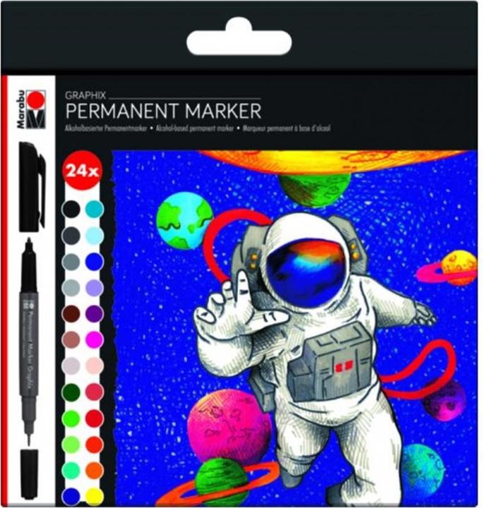 Image du produit Marabu Marqueur permanent Graphix set (Multicolore, 2 mm, 24 x)