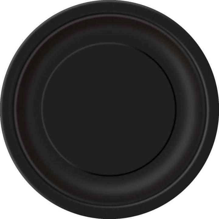 Produktbild Unique Schwarze Pappteller 22cm (8Stk) (8 x)