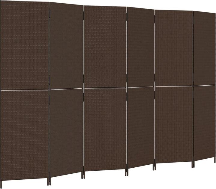 Produktbild VidaXL Paravent 6-tlg. Braun Poly Rattan,Farbe: Braun,Material: Poly
