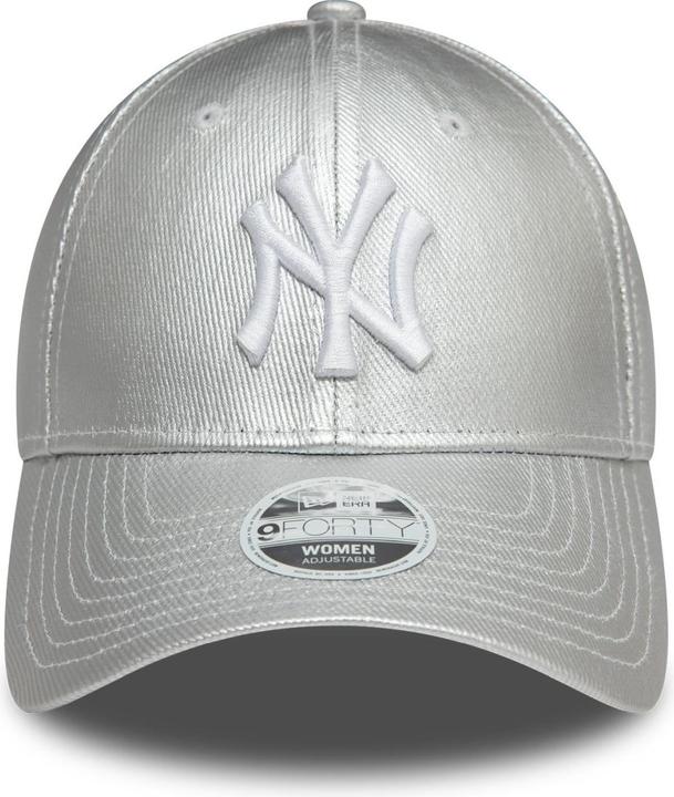 Produktbild New Era 9Forty Damen Cap - METALLIC DENIM NY Yankees silber