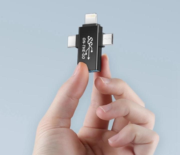 Produktbild PowerGuard 3-in-1 USB-C MicroUSB Lightning OTG Adapter (USB 3.0)