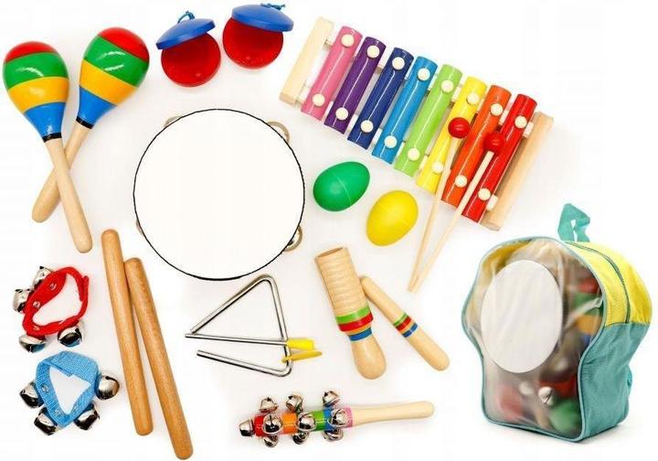 Produktbild EcoToys Musikset 10 Instrumente + Rucksack (Deutsch, Englisch, Italienisch, Französisch)