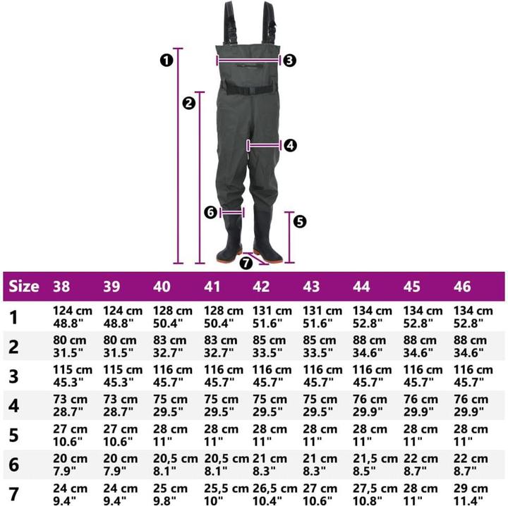 Actual product image VidaXL Waders with boots and belt (Frequency band 38 (2600 MHz))