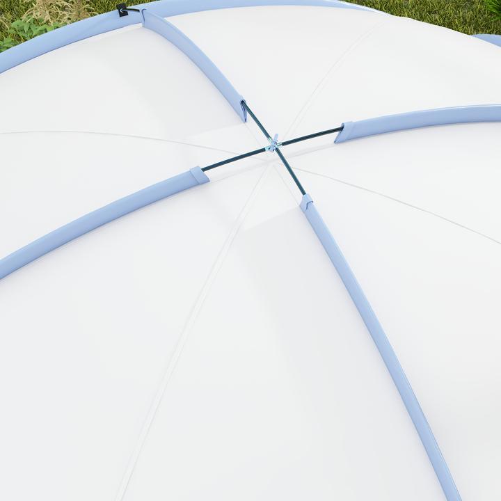 Produktbild Outsunny Event Pavillon Polyester, Fiberglas Hellblau (350 cm, 350 cm)