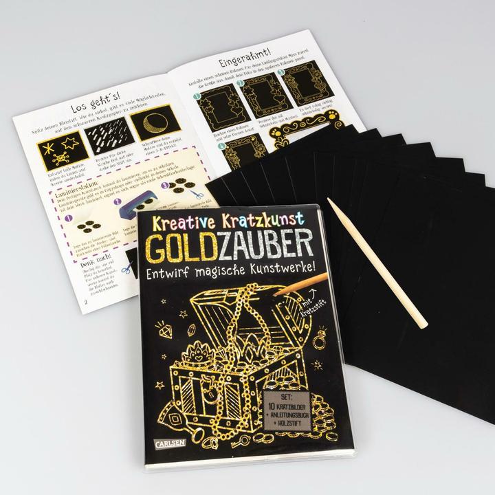 Actual product image Scratching pictures for children: Creative scratching art: Gold magic