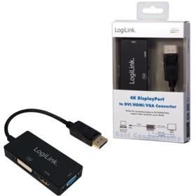 Produktbild LogiLink 4K DisplayPort Adapter (DVI, HDMI, VGA, 15 cm)