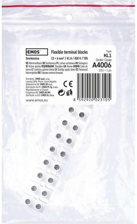 Produktbild Emos Lüsterklemme 12x6,0 mm weiss