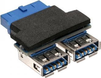 Image du produit InLine Adaptateur interne USB 3.0 vers externe USB 3.0 - carte électronique (USB-A, 5 cm)