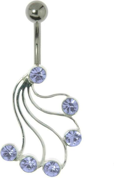 Bijouteria Bauchpiercing (Chirurgenstahl 316L, Kristall, Silber 925)