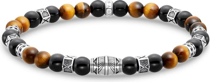 Produktbild Thomas Sabo Armband mit Schwarzen Onyx Beads und Tigerauge Beads Silber (17 cm, Geschwärzt, 925 Sterlingsilber)
